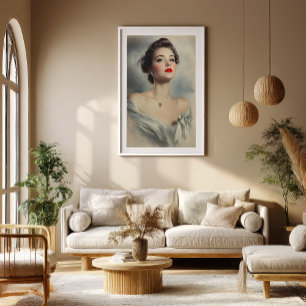 Poster Vintage Allure : Portrait de femme Sultry