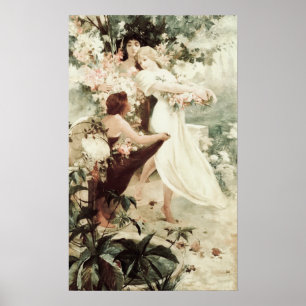 Poster Vintage Alphonse Mucha Esprit du printemps