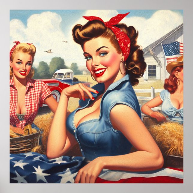 Poster Vintage Américaine (Devant)