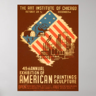 Poster vintage American Peintures