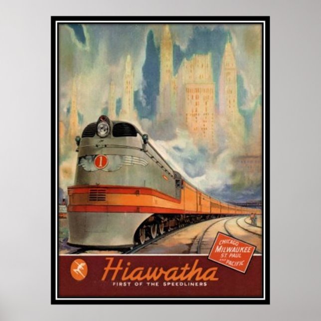 Poster Vintage American Railway, États-Unis - (Devant)