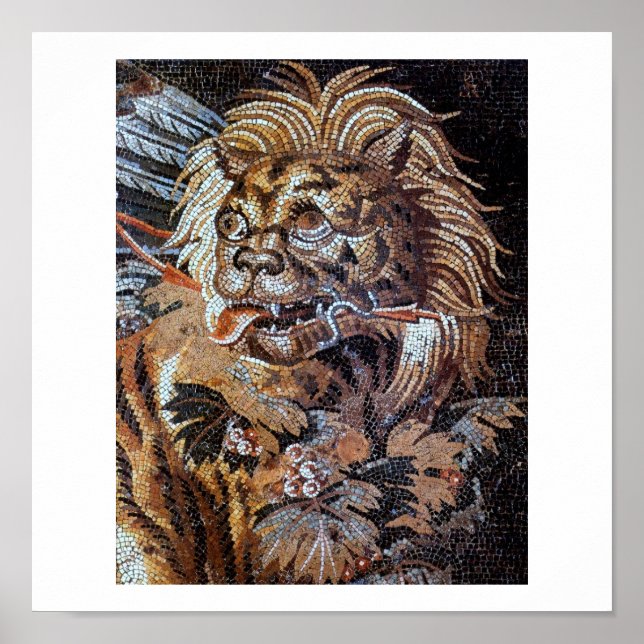 Poster Vintage Ancient Mosaics  (Pompei) (Devant)