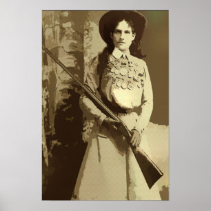 Poster Vintage Annie Oakley Oil Grunge Canvas Print