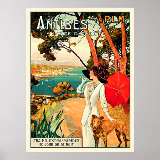 Poster Vintage Antibes Côte d'Azur