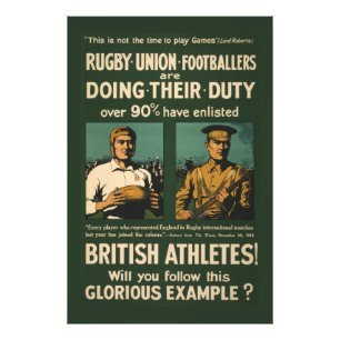 Poster vintage : Appel de joueurs de rugby pour le