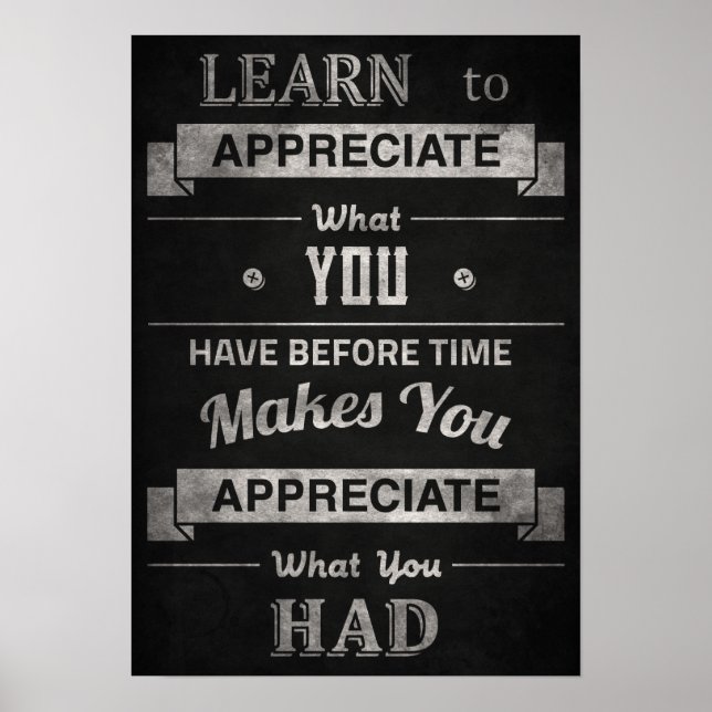 Poster vintage "Apprendre à apprécier" (Devant)