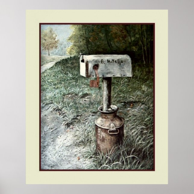 Poster Vintage Art, B. Mitchell Country Boîte aux lettres (Devant)