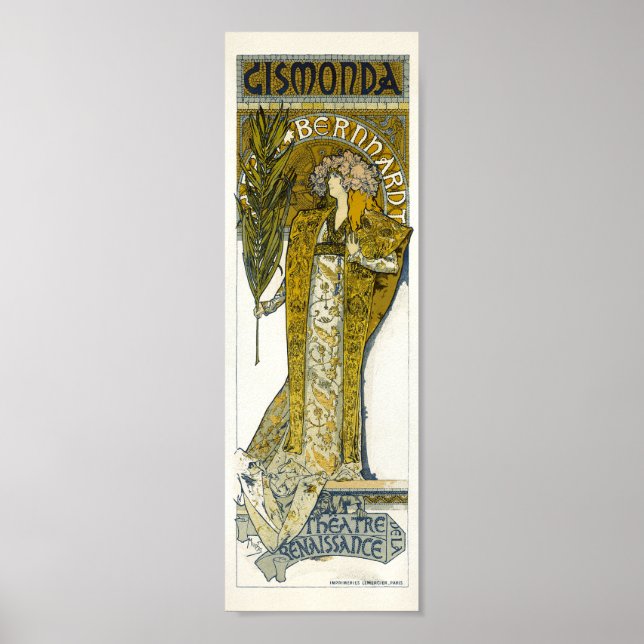 Poster Vintage Art Nouveau Gismonda Bernnardt (Devant)