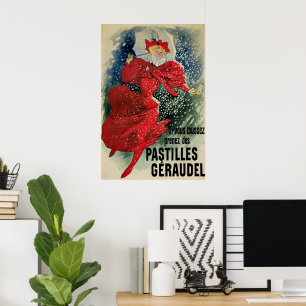 Poster Vintage Art Nouveau Pastilles Geraudel Cough Drops