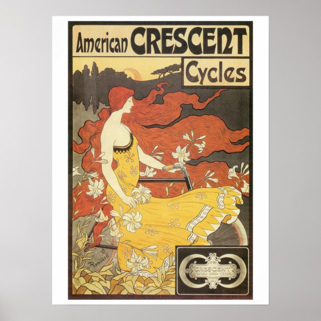 Poster Vintage Art nouveau Vélos et (Devant)