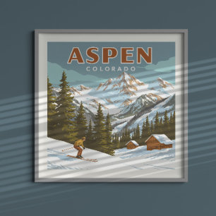 Poster Vintage Aspen Colorado