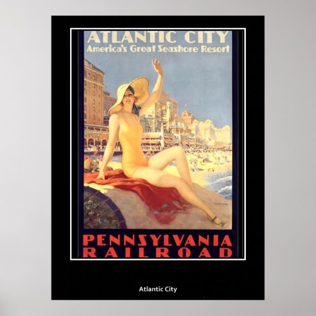 Poster vintage Atlantic City (Devant)