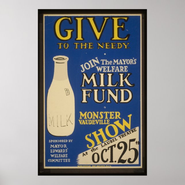 Poster vintage au lait (Devant)