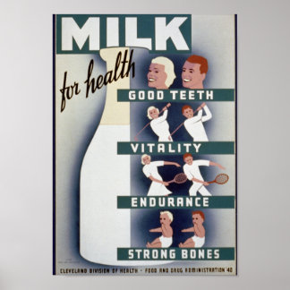 Poster vintage au lait