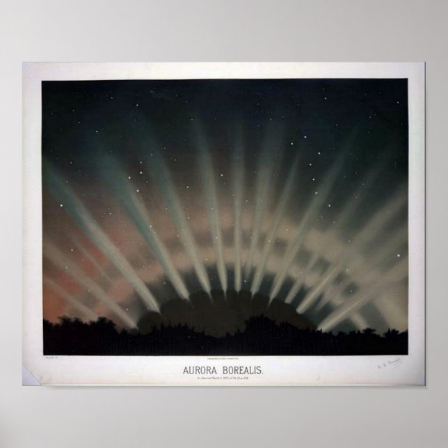 Poster vintage Aurora Borealis (Devant)