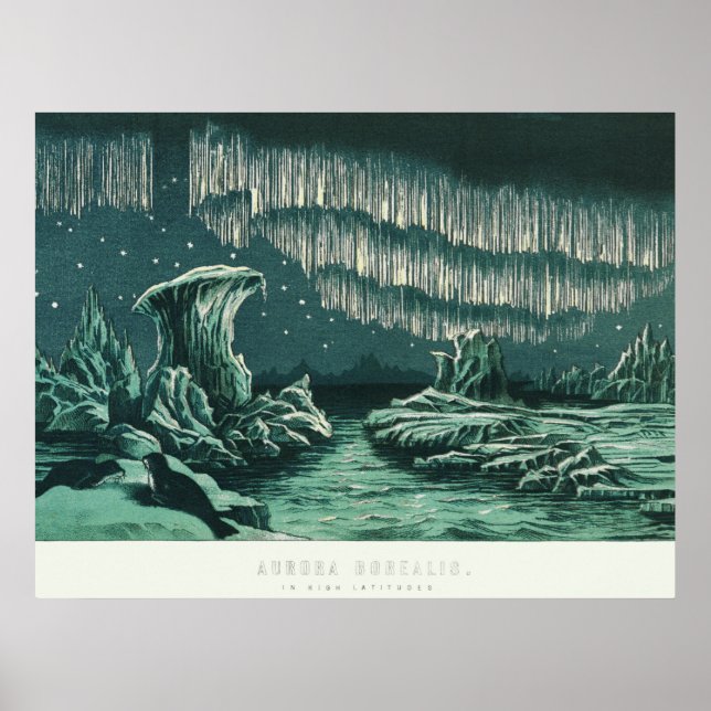 Poster vintage Aurora Borealis (Devant)