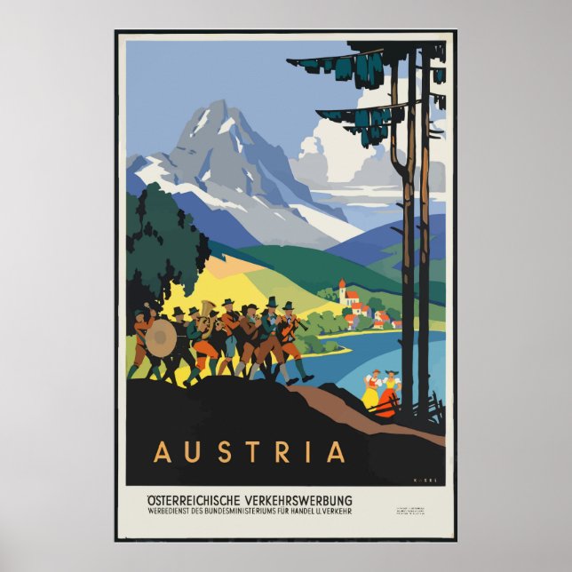 Poster vintage Autriche Travel Classic (Devant)