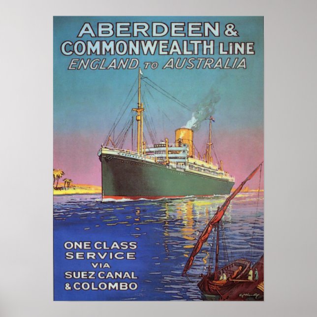 Poster vintage avec ancienne ligne de livraison Im (Devant)