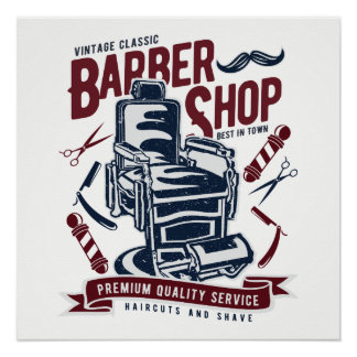 Poster vintage Barber Shop