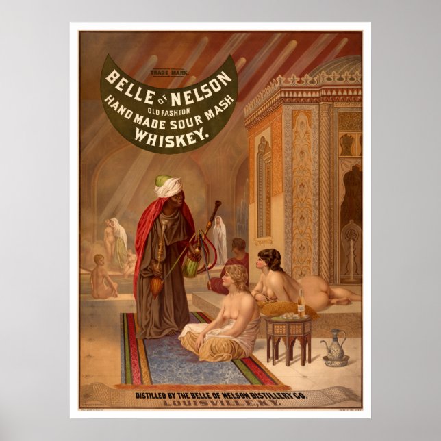 Poster vintage : Belle de Nelson Whiskey (Devant)