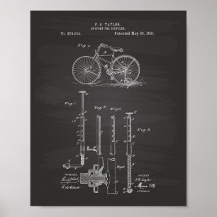 Poster Vintage Bicycle 1891 Patent Art Chalkboard
