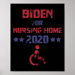 Poster Vintage Biden pour maison de retraite Anti Biden P