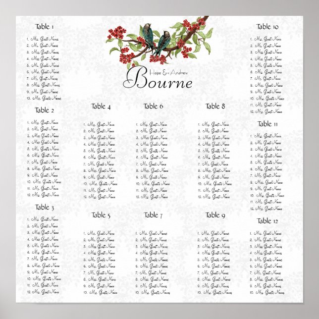 Poster Vintage Bird Bourgogne Siège Turquoise Graphique 1 (Devant)