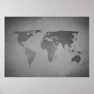 Poster Vintage black and white world map