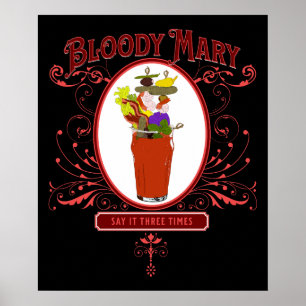 Poster Vintage Bloody Mary, 3 fois