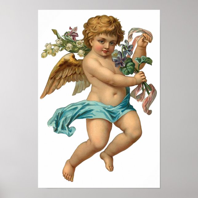 Poster vintage "Blue Cherub" (Devant)