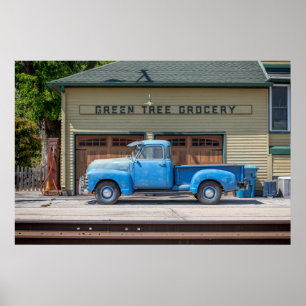 Poster vintage Blue Chevy