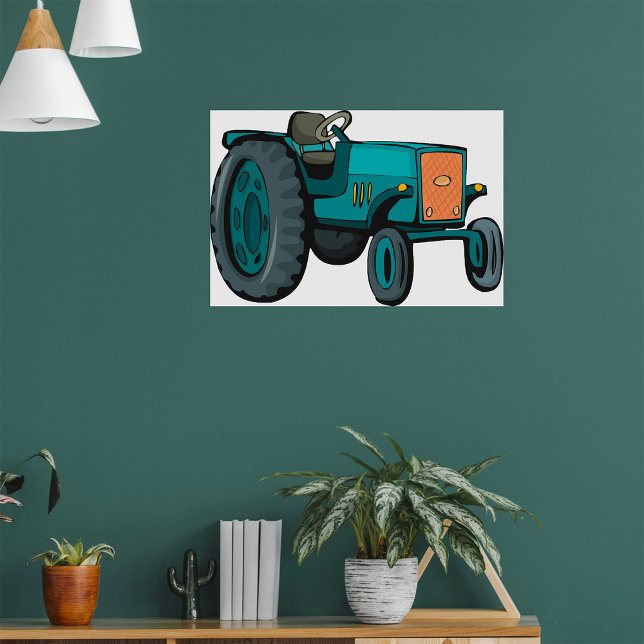 Poster Vintage Blue Tracteur (Créateur téléchargé)