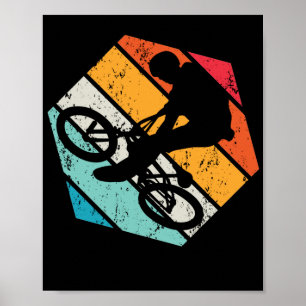 Poster Vintage BMX Rider Retro Bicycle Stunt Race