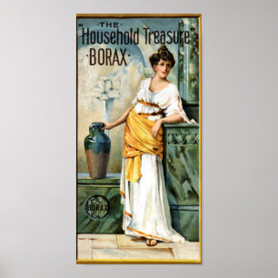 Poster Vintage Borax Soap Maison Treasure Publicité