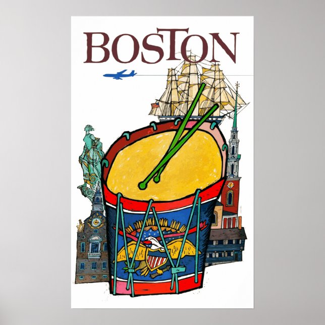 Poster Vintage Boston Travel (Devant)