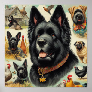 Poster Vintage Bouvier des Flandres