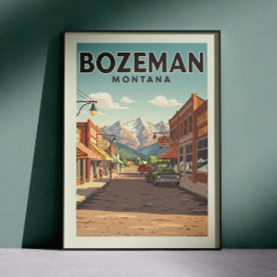 Poster Vintage Bozeman Montana