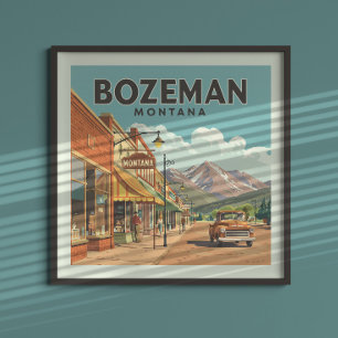 Poster Vintage Bozeman Montana