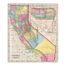 Vintage California Map 1856