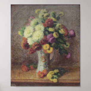 Poster Vintage Camille Bouvagne Un Bouquet de Fleurs