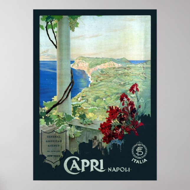 Poster Vintage Capri Napoli Italie Travel (Devant)