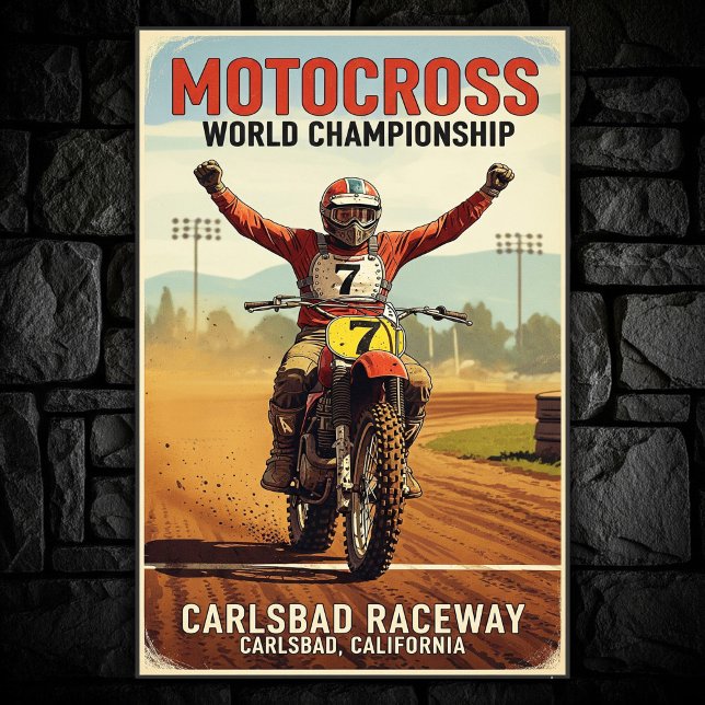 Poster vintage Carlsbad Raceway Motocross Wall (Créateur téléchargé)
