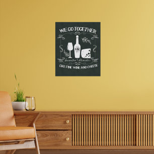 Poster Vintage Chalkboard Nous Ensemble Typographie