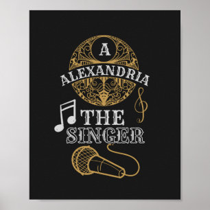 Poster Vintage chanteur Monogram drôle microphone de musi