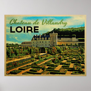Poster Vintage Chateau de Villandry la Loire