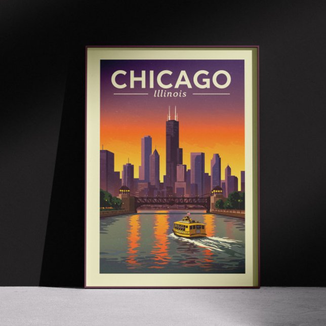 Poster Vintage Chicago Illinois (Créateur téléchargé)
