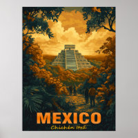 Vintage Chichen Itza, Mexique