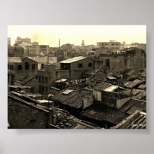 Poster Vintage China Canton city (Devant)