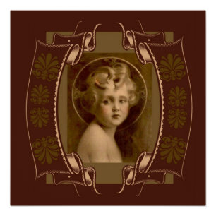 Poster Vintage Christ Enfant Jésus La Lumière du monde