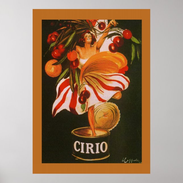 Poster Vintage Cirio Cerises Italien (Devant)